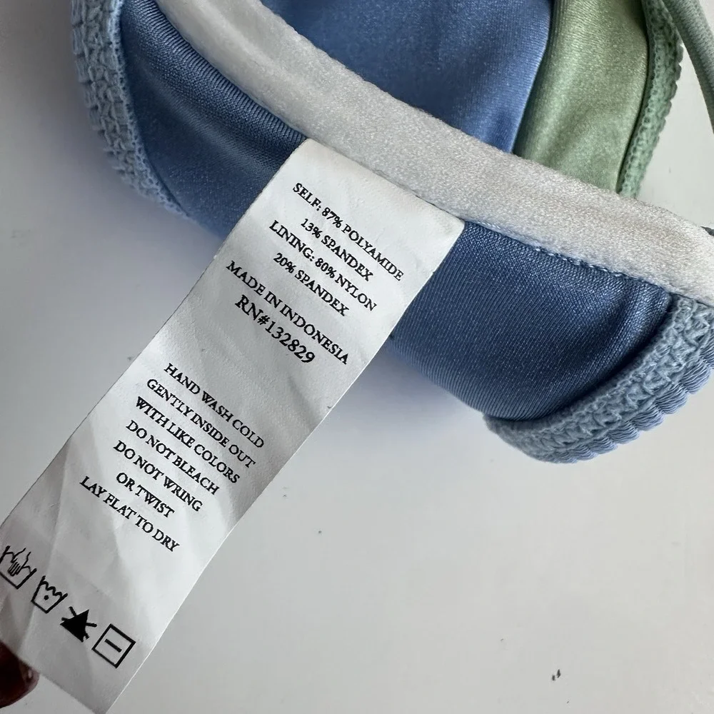 Lovers + Friends Pool Party Bikini Top Size Small Blue Mint Revolve Vacation - Picture 5 of 6